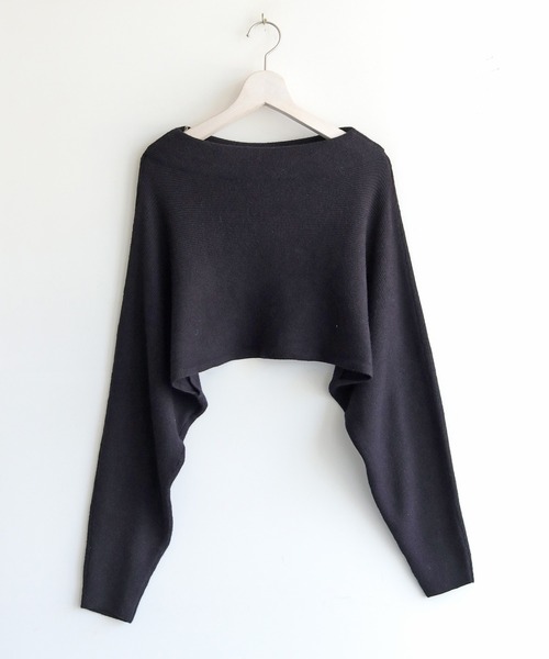 cheriella(シェリエラ)の「【cheriella】WEB限定前後2wayデザインクロスショートニットトップス WEB LIMITED 2-WAY DESIGN CROSS SHORT KNIT TOPS(ニット/セーター・レディース・ブラック/オフホワイト・M)」の13枚目の写真