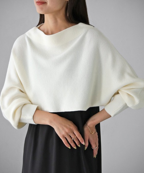 cheriella(シェリエラ)の「【cheriella】WEB限定前後2wayデザインクロスショートニットトップス WEB LIMITED 2-WAY DESIGN CROSS SHORT KNIT TOPS(ニット/セーター・レディース・ブラック/オフホワイト・M)」の15枚目の写真