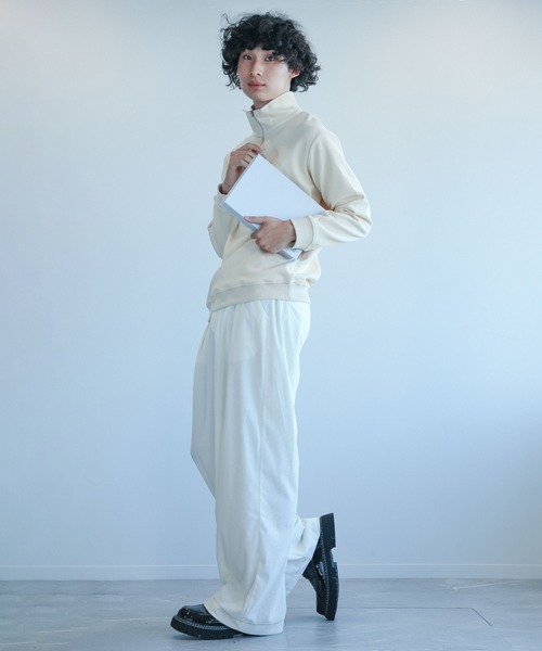 aimoha（アイモハ）の「aimoha mens ハーフジッパスウェット（スウェット・メンズ・ネイビー/ベージュ・X-LARGE/MEDIUM/LARGE）」の5枚目の写真