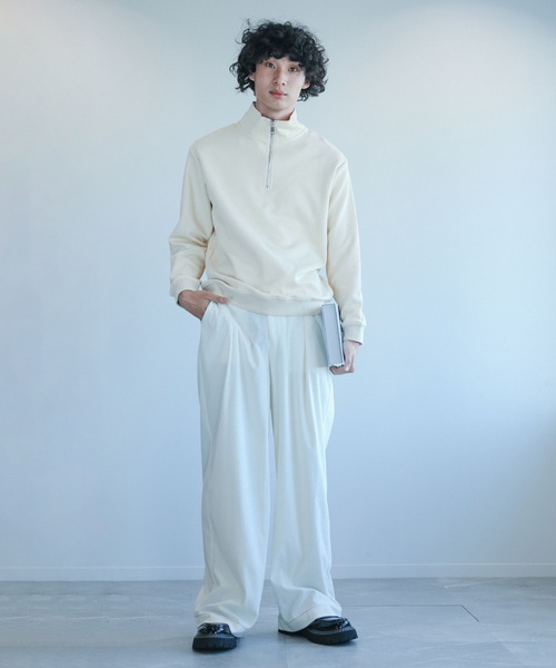 aimoha（アイモハ）の「aimoha mens ハーフジッパスウェット（スウェット・メンズ・ネイビー/ベージュ・X-LARGE/MEDIUM/LARGE）」の6枚目の写真