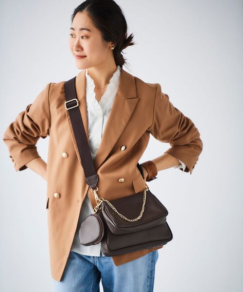 le.coeur blanc（ルクールブラン）の「AULENTTI 3WAYショルダー（ショルダーバッグ・レディース・ダークブラウン/ベージュ・FREE）」の16枚目の写真