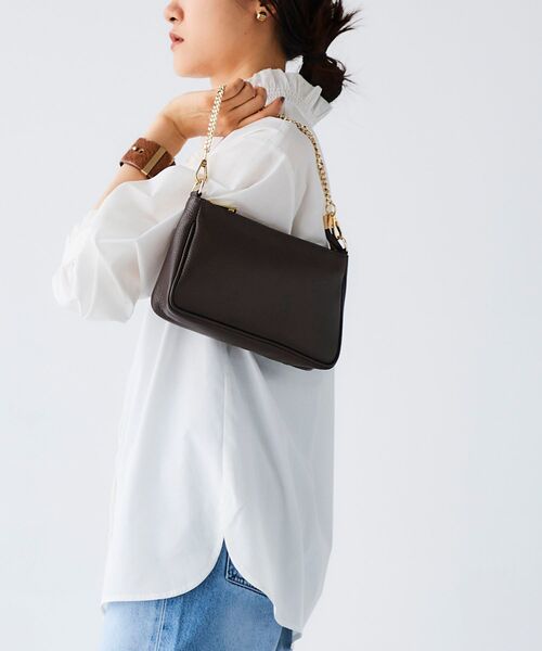 le.coeur blanc（ルクールブラン）の「AULENTTI 3WAYショルダー（ショルダーバッグ・レディース・ダークブラウン/ベージュ・FREE）」の4枚目の写真