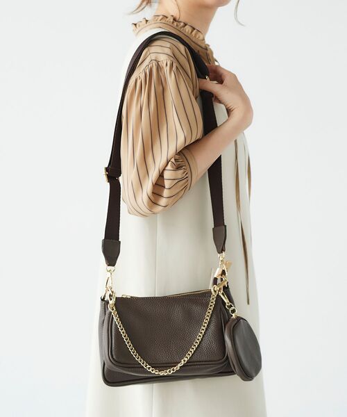 le.coeur blanc（ルクールブラン）の「AULENTTI 3WAYショルダー（ショルダーバッグ・レディース・ダークブラウン/ベージュ・FREE）」の15枚目の写真