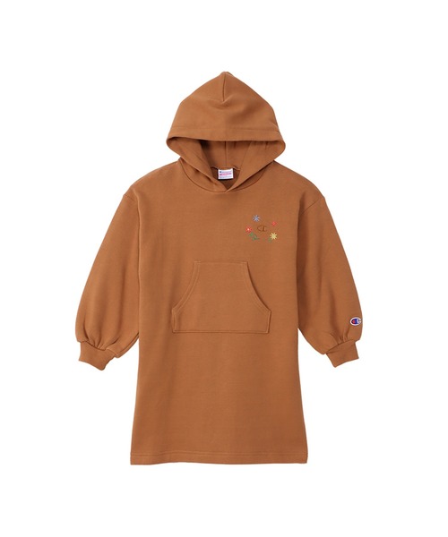 Champion(チャンピオン)の「【Champion/チャンピオン】キッズ フーデッドスウェットワンピース(ワンピース・キッズ・キャメル/オートミール/チャコール・140/110/120/130/100)」の8枚目の写真