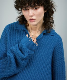 ENDER PRODUCTS | 3Dコードヤーンダメージニット ビッグシルエットポロシャツ【ENDER PRODUCTS/エンダープロダクツ】(ニット/セーター)