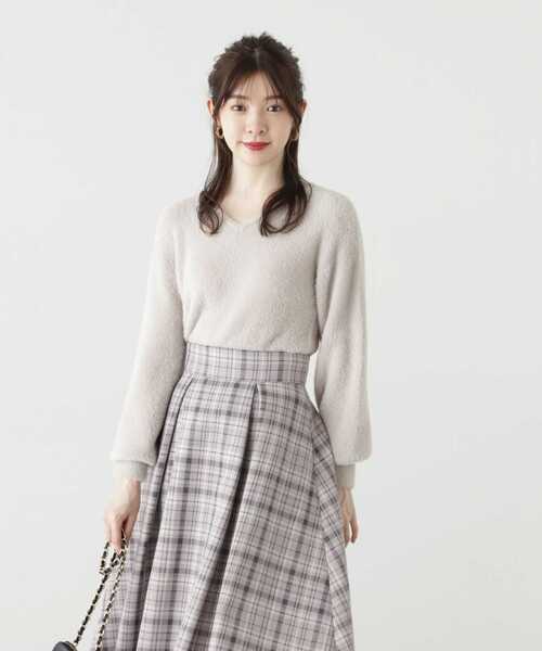 PROPORTION BODY DRESSING（プロポーションボディドレッシング）の「ショート丈フェザーニット / 1213270919（ニット/セーター・レディース・オフホワイト/グレー/テラコッタ/ダークグレー・FREE）」の6枚目の写真