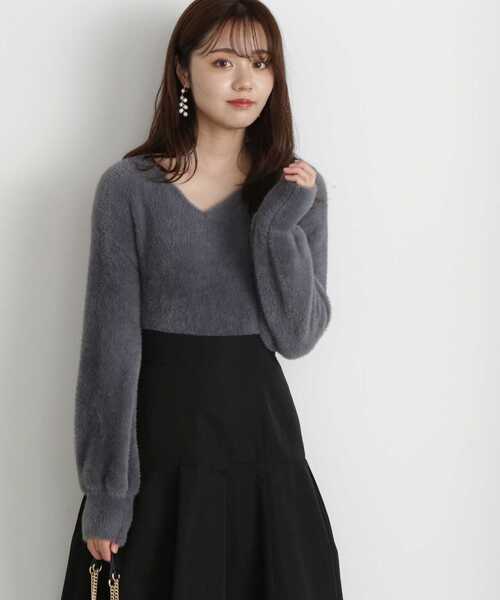 PROPORTION BODY DRESSING（プロポーションボディドレッシング）の「ショート丈フェザーニット / 1213270919（ニット/セーター・レディース・オフホワイト/グレー/テラコッタ/ダークグレー・FREE）」の9枚目の写真