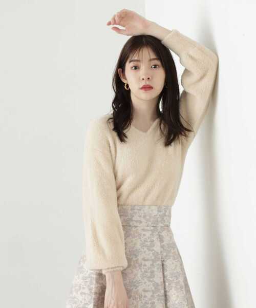 PROPORTION BODY DRESSING（プロポーションボディドレッシング）の「ショート丈フェザーニット / 1213270919（ニット/セーター・レディース・オフホワイト/グレー/テラコッタ/ダークグレー・FREE）」の15枚目の写真