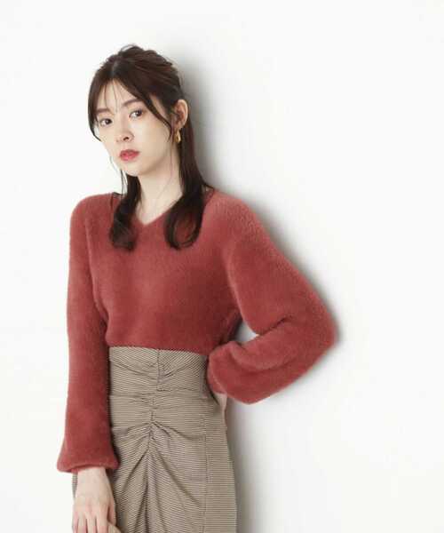 PROPORTION BODY DRESSING（プロポーションボディドレッシング）の「ショート丈フェザーニット / 1213270919（ニット/セーター・レディース・オフホワイト/グレー/テラコッタ/ダークグレー・FREE）」の20枚目の写真