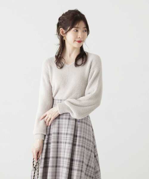 PROPORTION BODY DRESSING（プロポーションボディドレッシング）の「ショート丈フェザーニット / 1213270919（ニット/セーター・レディース・オフホワイト/グレー/テラコッタ/ダークグレー・FREE）」の2枚目の写真