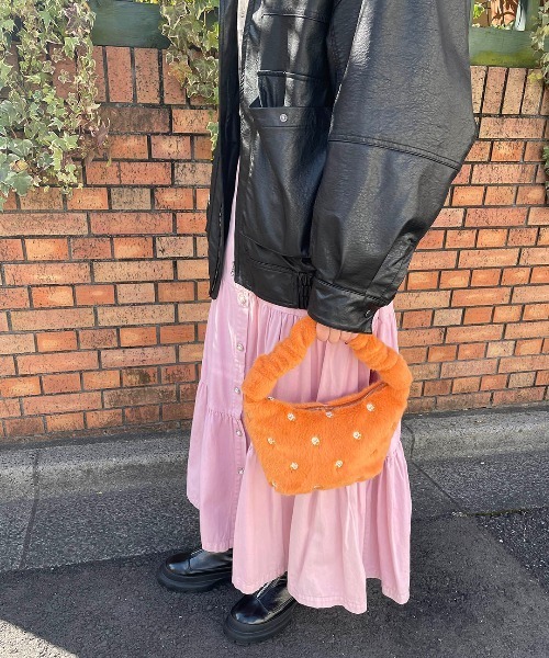 Casselini（キャセリーニ）の「Casselini(キャセリーニ)フラワー刺繍バッグ（ハンドバッグ・レディース・オレンジ/オフホワイト/ブルー・FREE）」の12枚目の写真