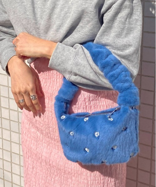 Casselini（キャセリーニ）の「Casselini(キャセリーニ)フラワー刺繍バッグ（ハンドバッグ・レディース・オレンジ/オフホワイト/ブルー・FREE）」の6枚目の写真