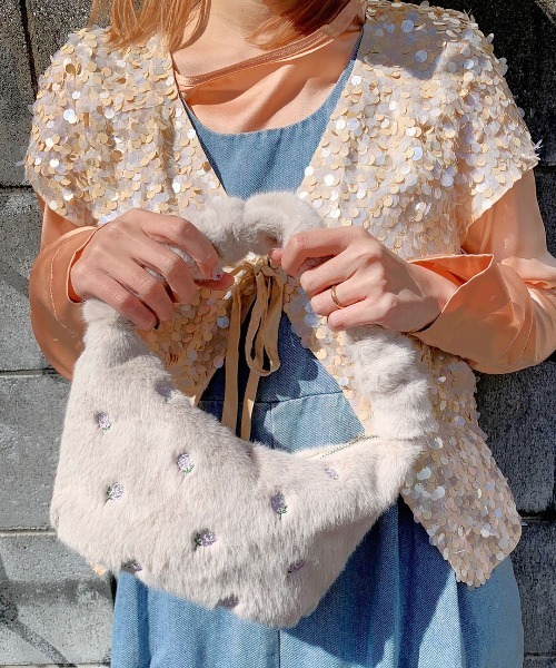 Casselini（キャセリーニ）の「Casselini(キャセリーニ)フラワー刺繍バッグ（ハンドバッグ・レディース・オレンジ/オフホワイト/ブルー・FREE）」の10枚目の写真