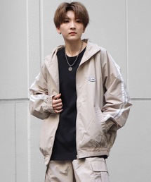 【96thes SELECT】セットアップ対応 ワンポイント 袖サイドラインナイロンジャケット テックブルゾン