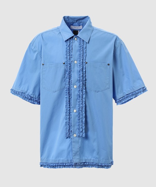 FACETASM（ファセッタズム）の「FRILL SHORT SLEEVE SHIRT（シャツ/ブラウス・メンズ・ネイビー/ライトブルー・4/5）」の2枚目の写真