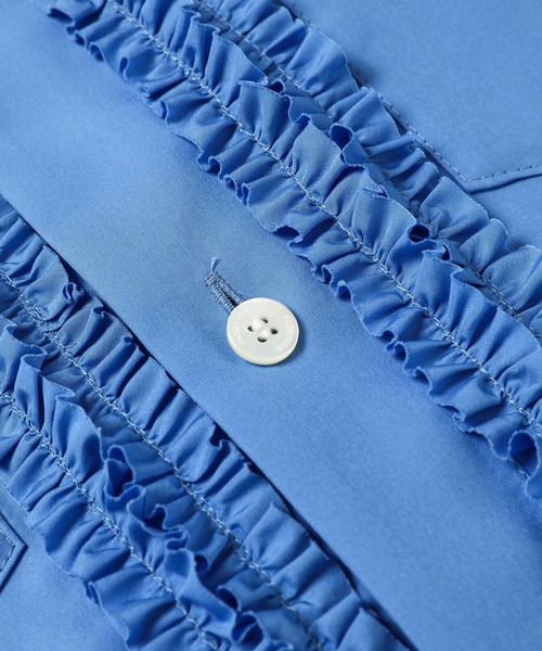 FACETASM（ファセッタズム）の「FRILL SHORT SLEEVE SHIRT（シャツ/ブラウス・メンズ・ネイビー/ライトブルー・4/5）」の6枚目の写真