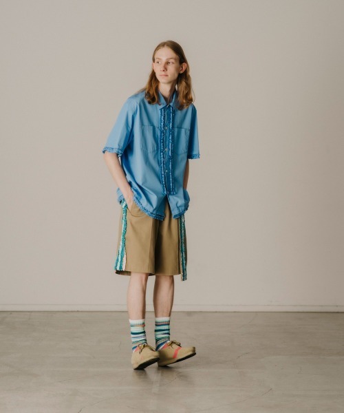FACETASM（ファセッタズム）の「FRILL SHORT SLEEVE SHIRT（シャツ/ブラウス・メンズ・ネイビー/ライトブルー・4/5）」の7枚目の写真