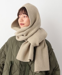 リブニットフードマフラー