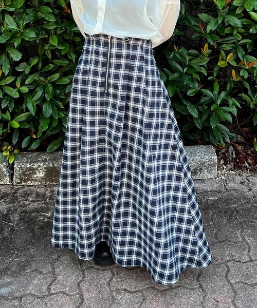 Lamoa(ラモア)の「Lamoa/チェック柄 キモウハイウエストスカート(スカート・レディース・ブラウン系その他/ブルー系その他/ブラック系その他・MEDIUM)」の21枚目の写真
