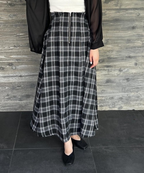 Lamoa(ラモア)の「Lamoa/チェック柄 キモウハイウエストスカート(スカート・レディース・ブラウン系その他/ブルー系その他/ブラック系その他・MEDIUM)」の22枚目の写真