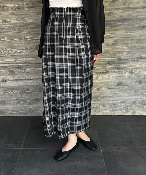 Lamoa(ラモア)の「Lamoa/チェック柄 キモウハイウエストスカート(スカート・レディース・ブラウン系その他/ブルー系その他/ブラック系その他・MEDIUM)」の10枚目の写真