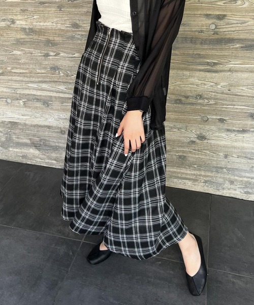 Lamoa(ラモア)の「Lamoa/チェック柄 キモウハイウエストスカート(スカート・レディース・ブラウン系その他/ブルー系その他/ブラック系その他・MEDIUM)」の13枚目の写真