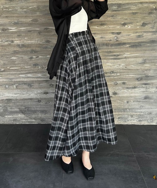 Lamoa(ラモア)の「Lamoa/チェック柄 キモウハイウエストスカート(スカート・レディース・ブラウン系その他/ブルー系その他/ブラック系その他・MEDIUM)」の19枚目の写真