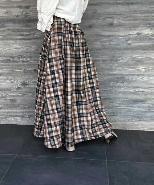 Lamoa(ラモア)の「Lamoa/チェック柄 キモウハイウエストスカート(スカート・レディース・ブラウン系その他/ブルー系その他/ブラック系その他・MEDIUM)」の17枚目の写真