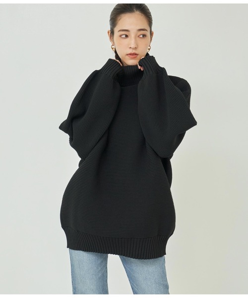 ANAP（アナップ）の「モチモチタートルネックニットトップス（ニット/セーター・レディース・ブラウン/ベビーピンク/ブラック/ネイビー/アイボリー・FREE）」の6枚目の写真