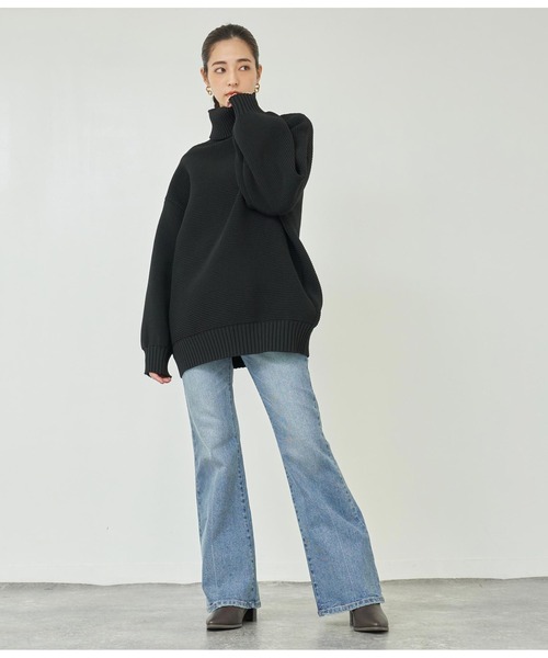 ANAP（アナップ）の「モチモチタートルネックニットトップス（ニット/セーター・レディース・ブラウン/ベビーピンク/ブラック/ネイビー/アイボリー・FREE）」の9枚目の写真