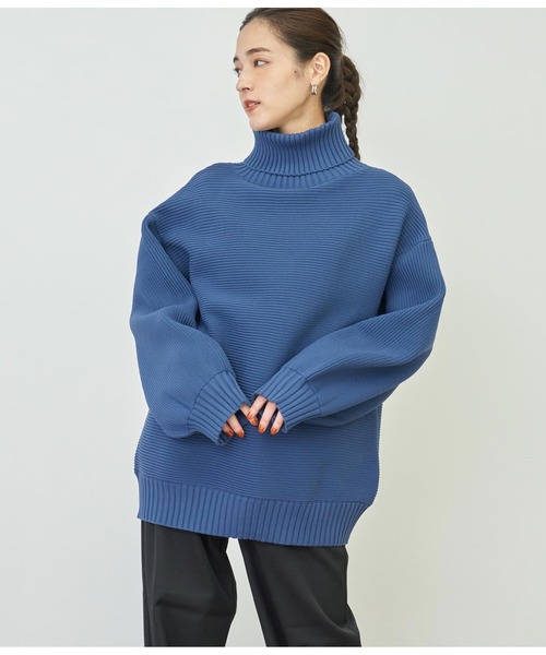 ANAP（アナップ）の「モチモチタートルネックニットトップス（ニット/セーター・レディース・ブラウン/ベビーピンク/ブラック/ネイビー/アイボリー・FREE）」の12枚目の写真