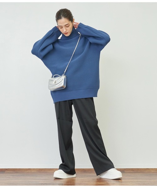 ANAP（アナップ）の「モチモチタートルネックニットトップス（ニット/セーター・レディース・ブラウン/ベビーピンク/ブラック/ネイビー/アイボリー・FREE）」の13枚目の写真