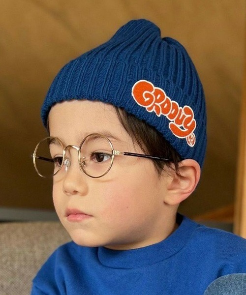 GROOVY COLORS（グルービーカラーズ）の「GROOVY COLORS/グルービーカラーズ ニットキャップ（ニットキャップ/ビーニー・キッズ・グレー/ブルー/ブラック・L/M）」の3枚目の写真