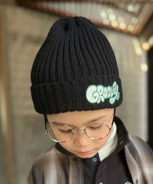 GROOVY COLORS（グルービーカラーズ）の「GROOVY COLORS/グルービーカラーズ ニットキャップ（ニットキャップ/ビーニー・キッズ・グレー/ブルー/ブラック・L/M）」の8枚目の写真