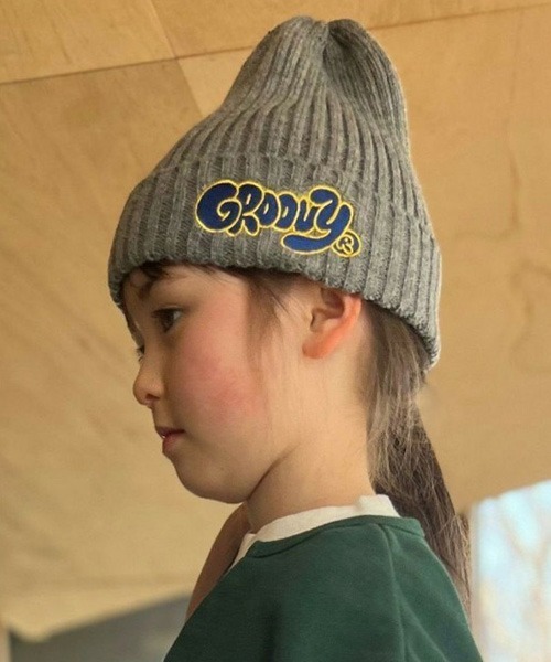 GROOVY COLORS（グルービーカラーズ）の「GROOVY COLORS/グルービーカラーズ ニットキャップ（ニットキャップ/ビーニー・キッズ・グレー/ブルー/ブラック・L/M）」の9枚目の写真