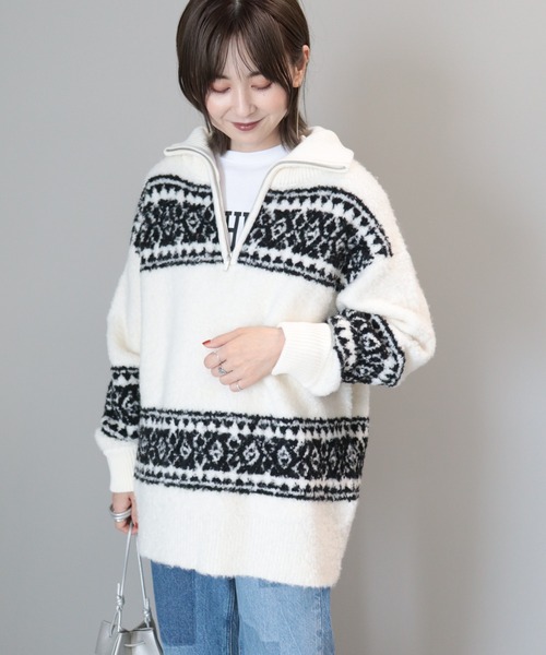 AMERICAN HOLIC（アメリカンホリック）の「ジャガード柄ハーフZIP