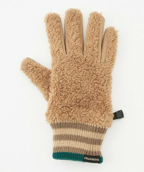 FRAPBOIS（フラボア）の「ボアグローブ（手袋・レディース・ベージュ/ブラック・FREE）」の14枚目の写真