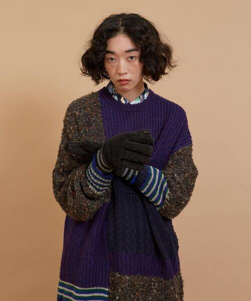 FRAPBOIS（フラボア）の「ボアグローブ（手袋・レディース・ベージュ/ブラック・FREE）」の7枚目の写真