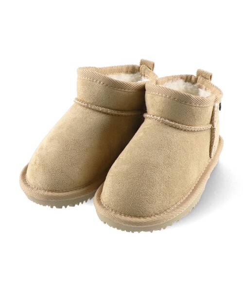 BRANSHES（ブランシェス）の「フェイクムートンショートブーツ（ブーツ・キッズ・ブラック/ベージュ・16.0cm/18.0cm/17.0cm/20.0cm/19.0cm）」の2枚目の写真