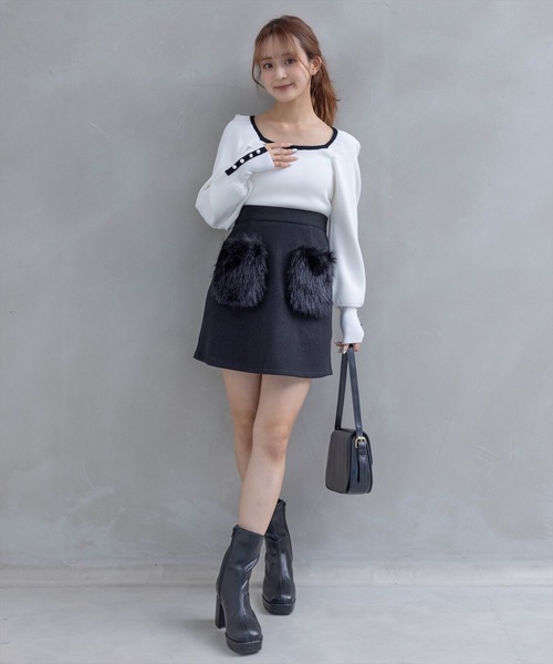 clear（クリア）の「ファーポケットミニスカート（スカート）」 - WEAR