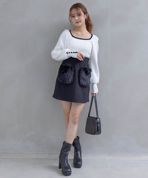 clear（クリア）の「ファーポケットミニスカート（スカート）」 - WEAR
