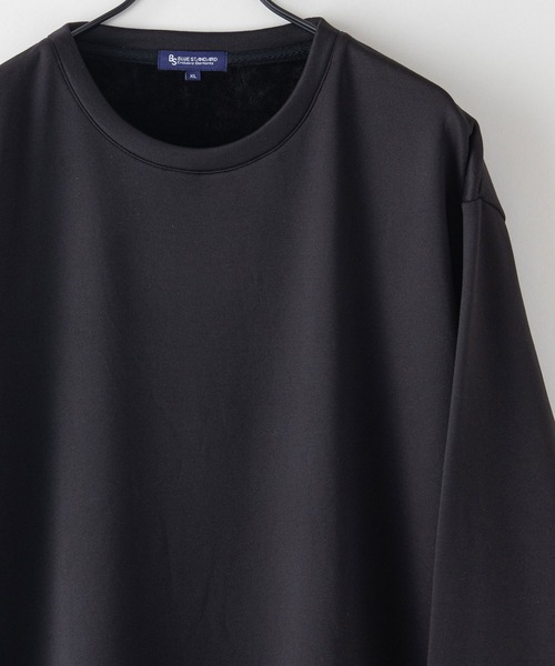 Blue Standard (ブルースタンダード)の「【BLUE STANDARD/ブルースタンダード】 ダンボール 裏シャギーフェイクレイヤード クルーネック(Tシャツ/カットソー・メンズ・チャコールグレー/オフホワイト/ブラック/ベージュ・MEDIUM/X-LARGE/LARGE)」の3枚目の写真