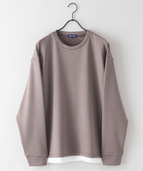 Blue Standard (ブルースタンダード)の「【BLUE STANDARD/ブルースタンダード】 ダンボール 裏シャギーフェイクレイヤード クルーネック(Tシャツ/カットソー・メンズ・チャコールグレー/オフホワイト/ブラック/ベージュ・MEDIUM/X-LARGE/LARGE)」の12枚目の写真