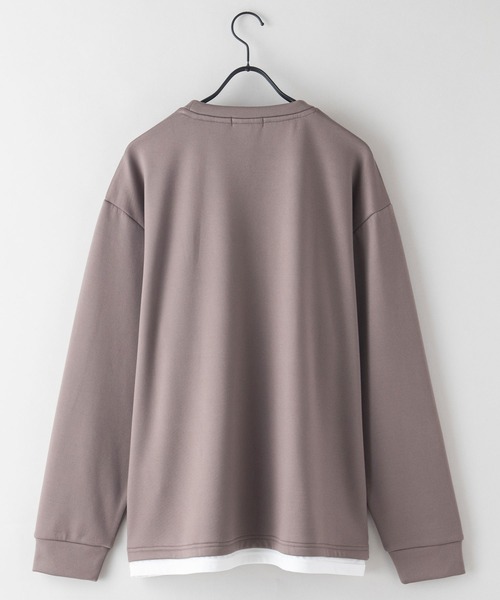 Blue Standard (ブルースタンダード)の「【BLUE STANDARD/ブルースタンダード】 ダンボール 裏シャギーフェイクレイヤード クルーネック(Tシャツ/カットソー・メンズ・チャコールグレー/オフホワイト/ブラック/ベージュ・MEDIUM/X-LARGE/LARGE)」の18枚目の写真