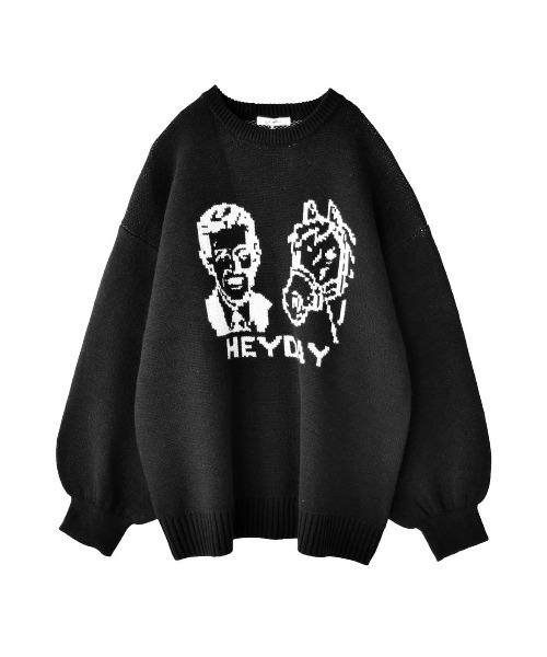 e-zakkamania stores(イーザッカマニアストアーズ)の「ポニー BIGジャガードニット(ニット/セーター・レディース・マスタード/ブラック・フリー)」の18枚目の写真