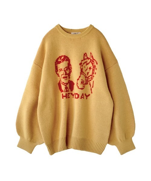 e-zakkamania stores(イーザッカマニアストアーズ)の「ポニー BIGジャガードニット(ニット/セーター・レディース・マスタード/ブラック・フリー)」の19枚目の写真