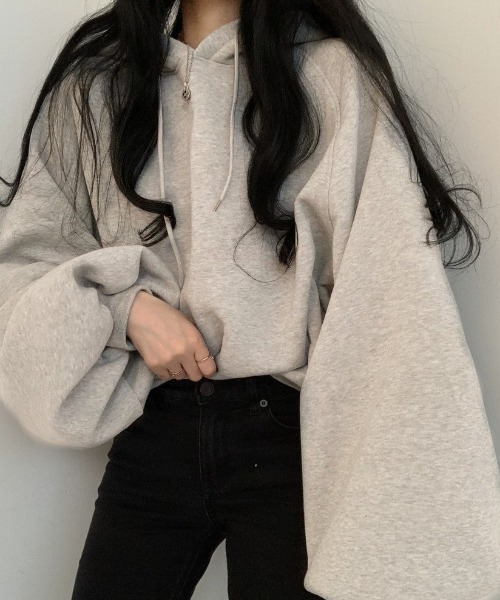 セール】ショット丈ボリューム袖パーカ－（パーカー）｜Sibra（シブラ