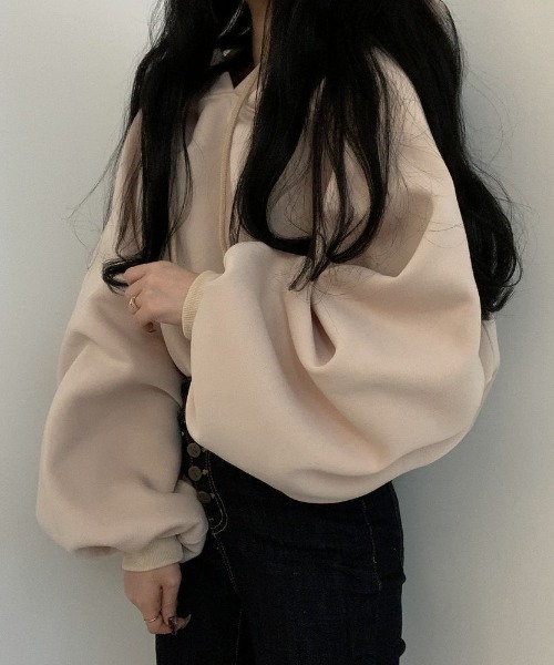 セール】ショット丈ボリューム袖パーカ－（パーカー）｜Sibra（シブラ