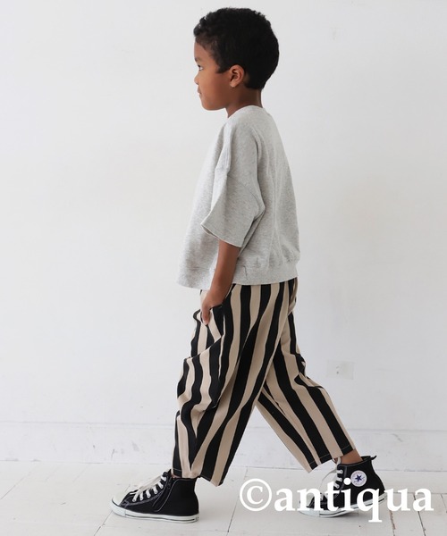 antiqua(アンティカ)の「ストライプ柄バルーンパンツ(その他パンツ・キッズ・ブラック・140/130/160/120/150)」の17枚目の写真
