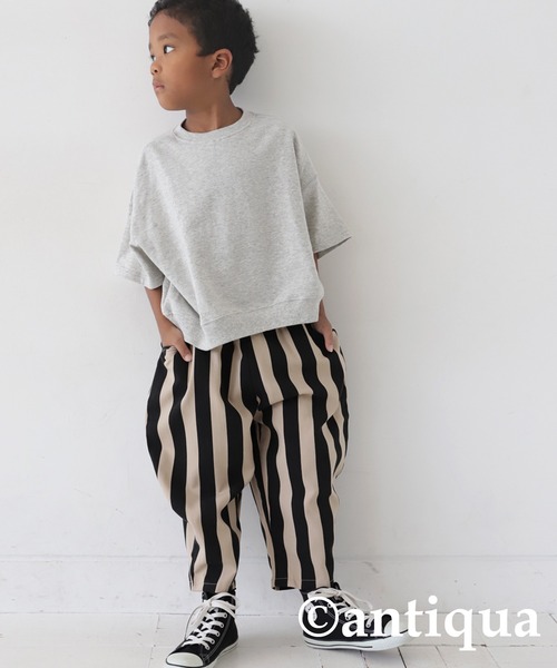 antiqua(アンティカ)の「ストライプ柄バルーンパンツ(その他パンツ・キッズ・ブラック・140/130/160/120/150)」の19枚目の写真